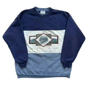 Vintage 80s 90s Limited Edition Lake Poinsett Camp SD Colorblock Crewneck XL